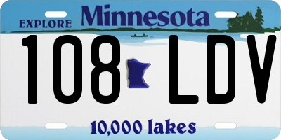 MN license plate 108LDV