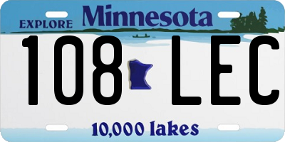 MN license plate 108LEC