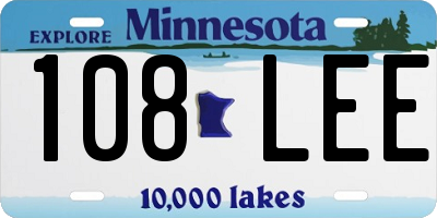 MN license plate 108LEE