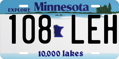 MN license plate 108LEH