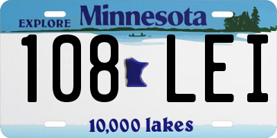 MN license plate 108LEI