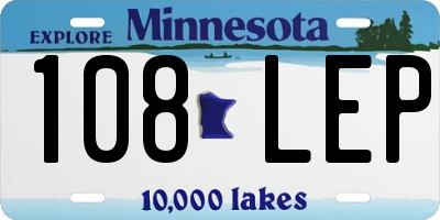 MN license plate 108LEP