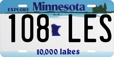 MN license plate 108LES