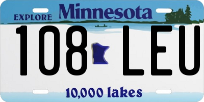 MN license plate 108LEU
