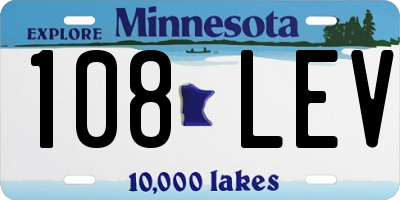 MN license plate 108LEV
