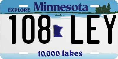 MN license plate 108LEY