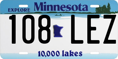 MN license plate 108LEZ