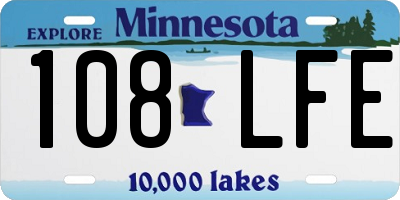 MN license plate 108LFE