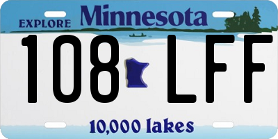 MN license plate 108LFF