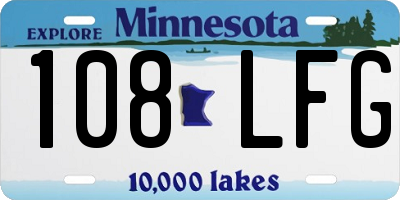 MN license plate 108LFG