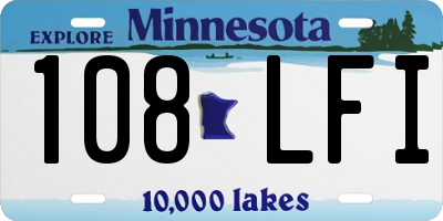 MN license plate 108LFI