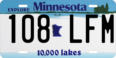MN license plate 108LFM