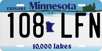 MN license plate 108LFN
