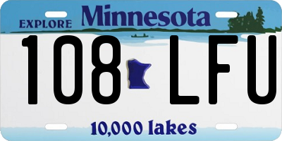 MN license plate 108LFU