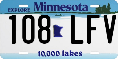 MN license plate 108LFV
