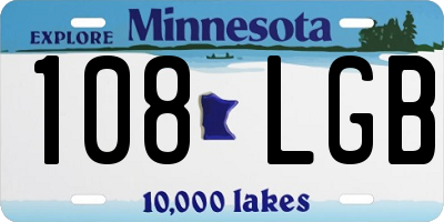MN license plate 108LGB
