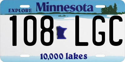 MN license plate 108LGC