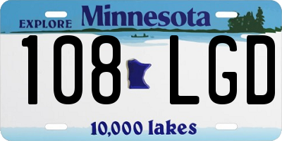 MN license plate 108LGD