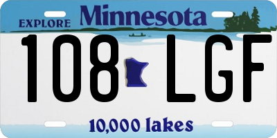 MN license plate 108LGF