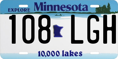 MN license plate 108LGH