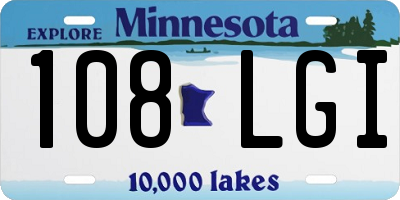 MN license plate 108LGI