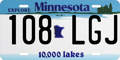 MN license plate 108LGJ