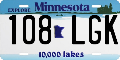 MN license plate 108LGK