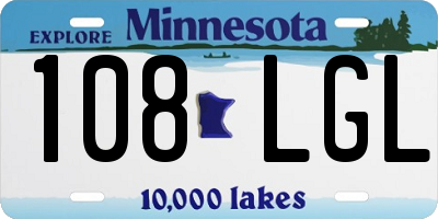 MN license plate 108LGL