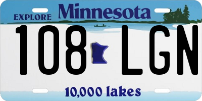 MN license plate 108LGN