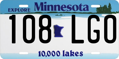 MN license plate 108LGO