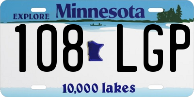 MN license plate 108LGP