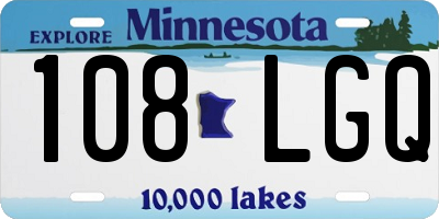 MN license plate 108LGQ