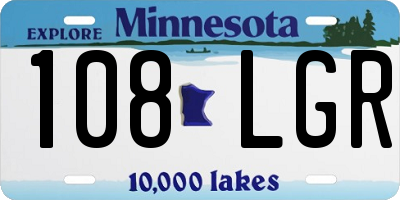 MN license plate 108LGR