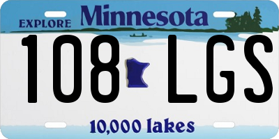 MN license plate 108LGS