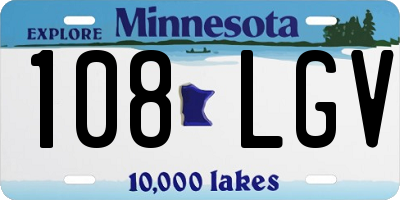 MN license plate 108LGV
