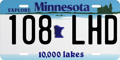 MN license plate 108LHD