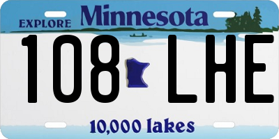 MN license plate 108LHE