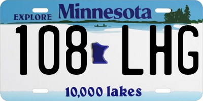 MN license plate 108LHG