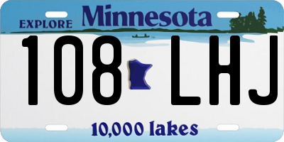 MN license plate 108LHJ