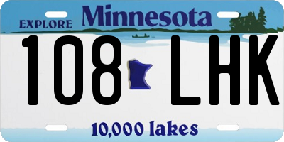 MN license plate 108LHK