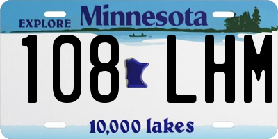 MN license plate 108LHM