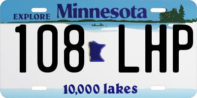 MN license plate 108LHP