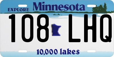 MN license plate 108LHQ