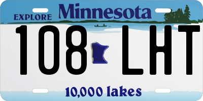 MN license plate 108LHT