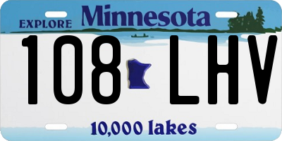 MN license plate 108LHV