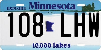 MN license plate 108LHW