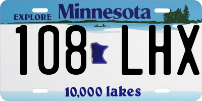 MN license plate 108LHX