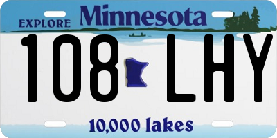 MN license plate 108LHY