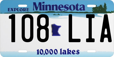 MN license plate 108LIA
