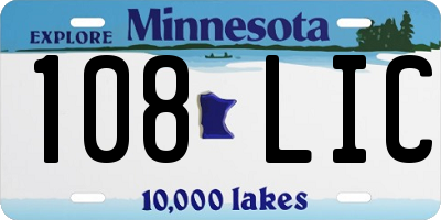 MN license plate 108LIC